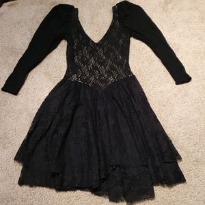 Vtg 80s Material Girl Lace Dance Dress sz 11/12